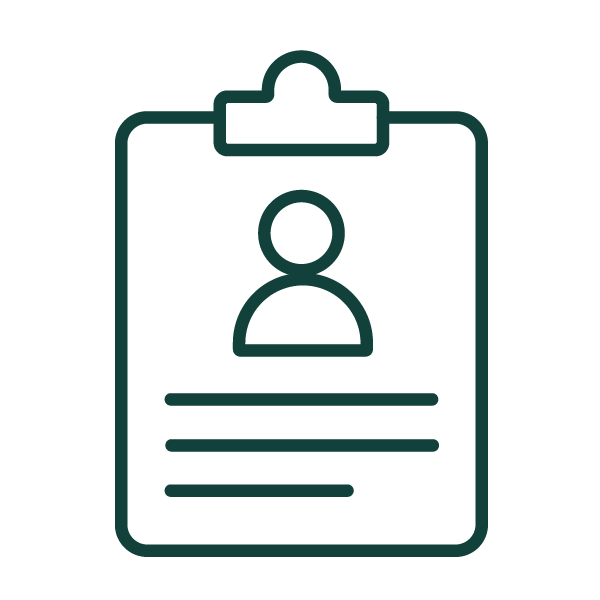 Clipboard with patient profile icon