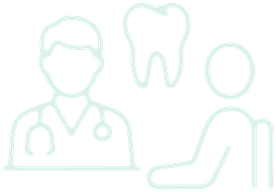 Dentist and patient icon
